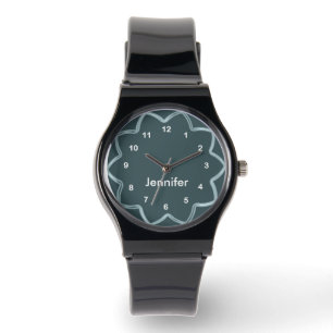 Personalisiertes Abstraktes Aquamarines Blue Desig Armbanduhr