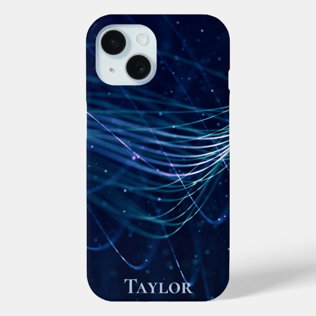 Personalisiertes Abstraktes Blau Case-Mate iPhone Hülle (Rückseite)