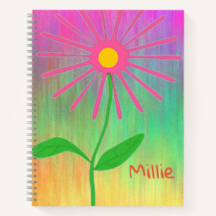 Personalisiertes abstraktes Blumen-Spiralnotizbuch Notizbuch