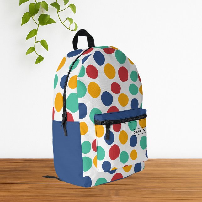 Personalisiertes Abstraktes Muster Bedruckter Rucksack (Colorful Cute Abstract Polka Dots Pattern Backpack)