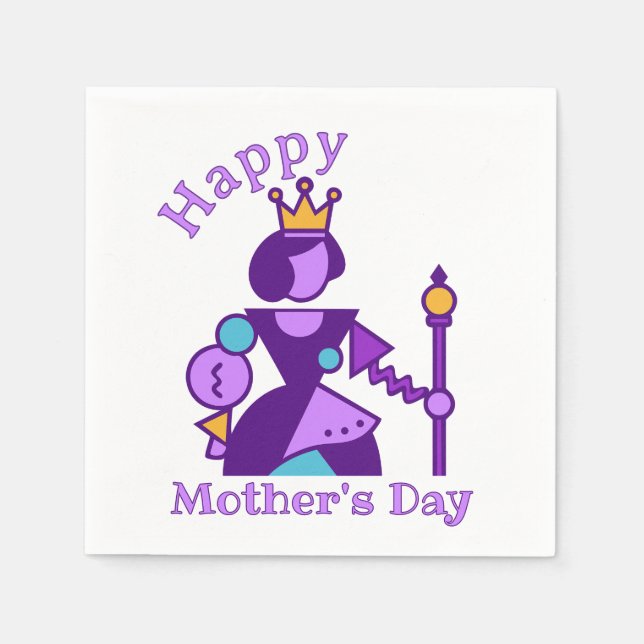 Personalisiertes abstraktes Mutter-Design mit indi Serviette (Vorderseite)