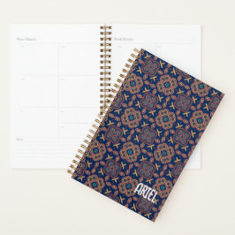 Personalisiertes Abstraktes Retro geometrisches Mu Planer