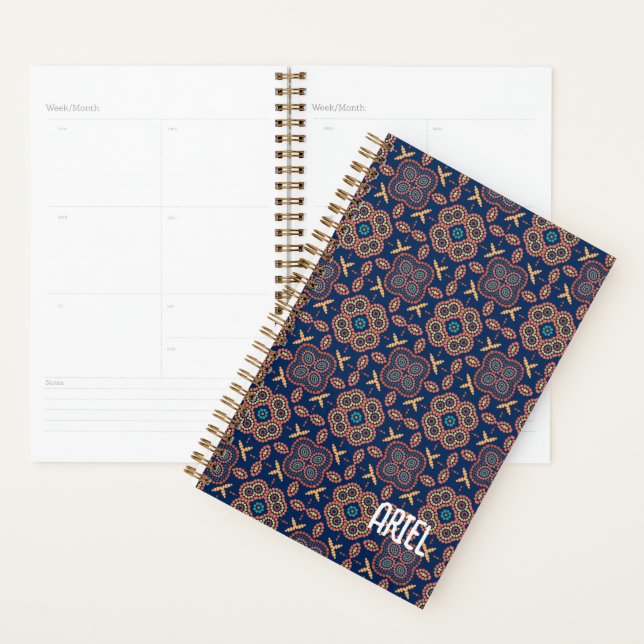 Personalisiertes Abstraktes Retro geometrisches Mu Planer (Anzeige)
