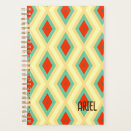 Personalisiertes Abstraktes Retro geometrisches Mu Planer