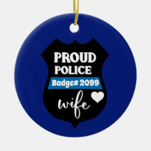 Personalisiertes Abzeichen für die polizeiliche E Keramik Ornament