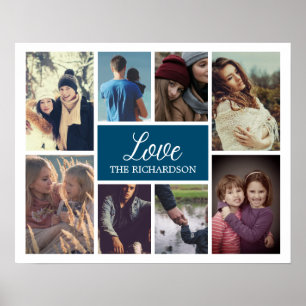 Personalisiertes Acht-Foto-Collage-Poster Poster
