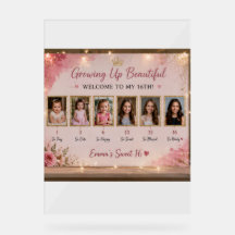 Personalisiertes Acryl Sweet 16 Willkommensschild