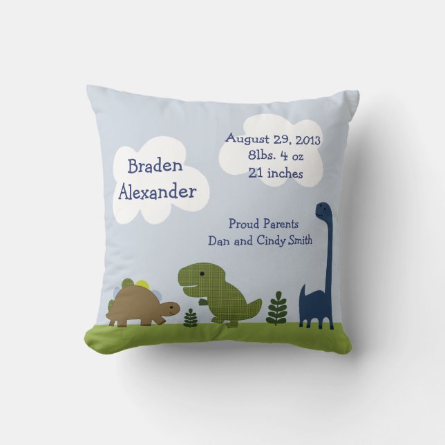 Personalisiertes "Adorable Dinosaurier/Dino" Kisse Kissen (Vorderseite)