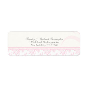 Personalisiertes Adressetikett mit rosafarbenem, c