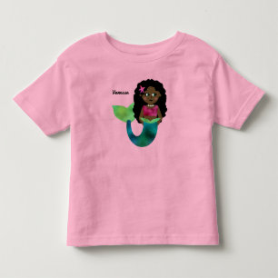 Personalisiertes afrikanisches Meerjungfrauenfoto Kleinkind T-shirt