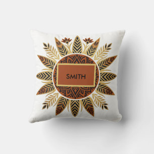 Personalisiertes Afrohemian-Sonnenstrahl-Mandala-K Kissen