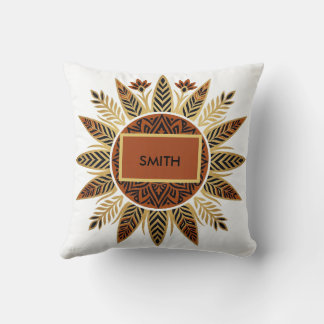 Personalisiertes Afrohemian-Sonnenstrahl-Mandala-K Kissen