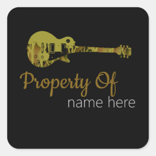 Personalisiertes Akustikgitarren-Logo Quadratischer Aufkleber