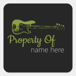 Personalisiertes akustisches Gitarrenlogo Quadratischer Aufkleber