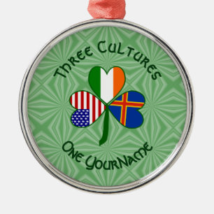 Personalisiertes Åland-Inseln-Kleeblatt Ornament Aus Metall