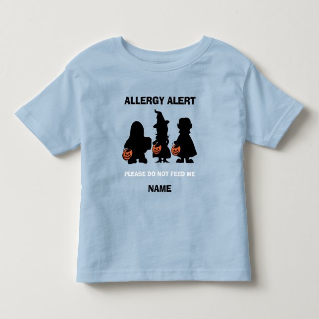 Personalisiertes AllergiewarnHalloween nicht Gefüt Kleinkind T-shirt (Vorderseite)