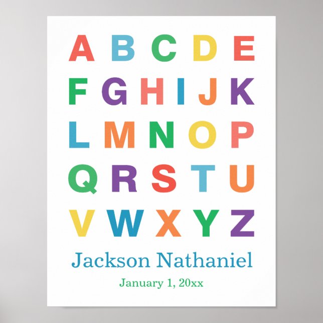 Personalisiertes Alphabet-Poster für Kleinkinder Poster (Vorne)