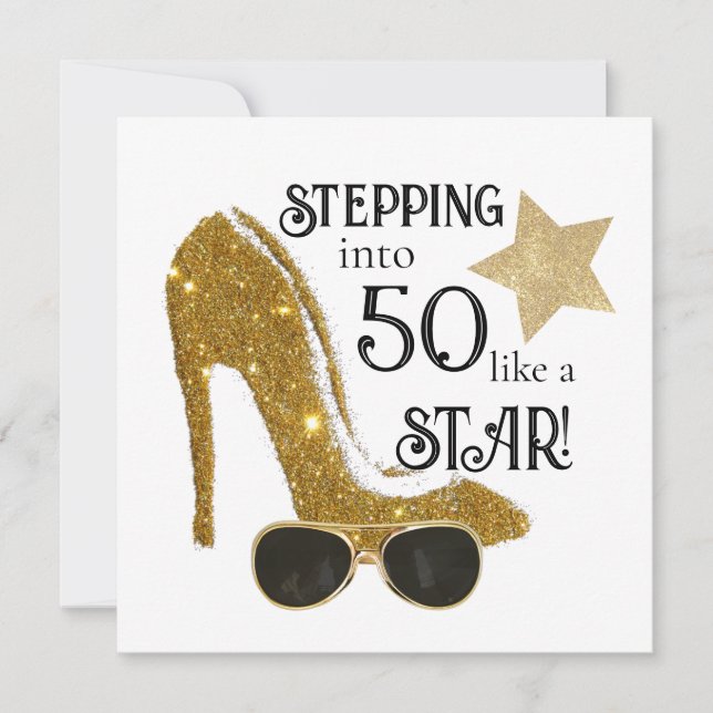 Personalisiertes Alter Geburtstag Einladung Gold G (Vorderseite)