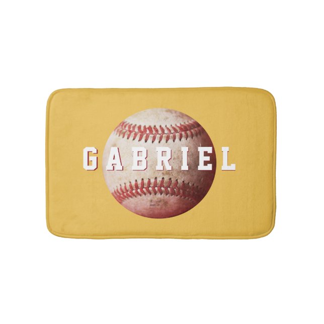 Personalisiertes Altwetter Baseball Badematte (Vorderseite)