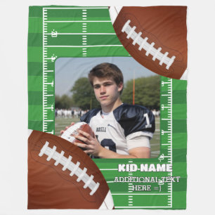 Personalisiertes American Football Kid Foto Fleecedecke