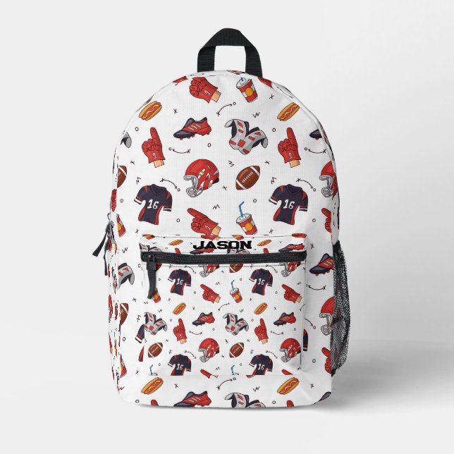Personalisiertes amerikanisches Fußballspiel Bedruckter Rucksack (Vorderseite)