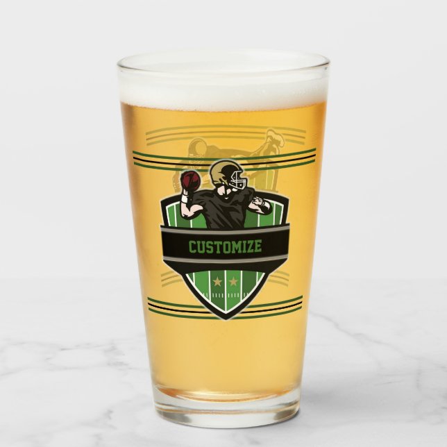 Personalisiertes amerikanisches Fußballthema Glas (Vorne (Gefüllt))