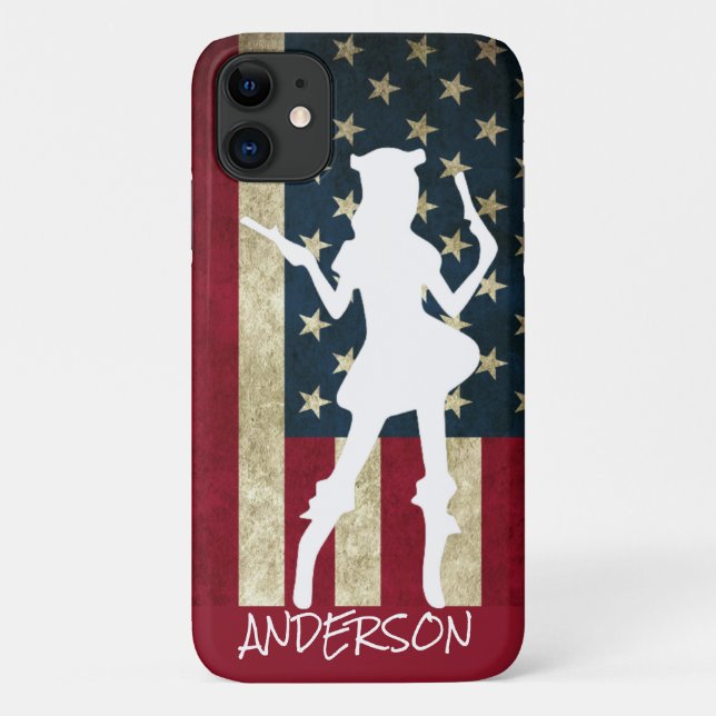 Personalisiertes amerikanisches Pirate Girl Case-M Case-Mate iPhone Hülle (Rückseite)