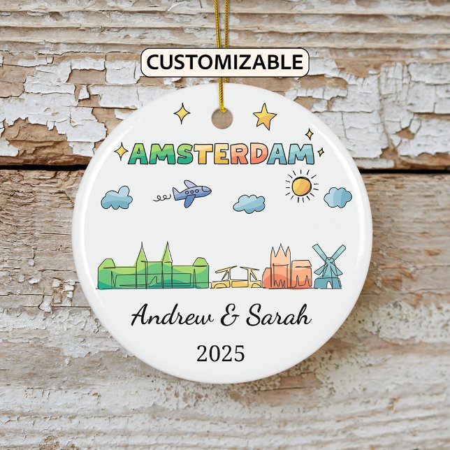 Personalisiertes Amsterdamer Ornament, Niederlande Keramik Ornament (Von Creator hochgeladen)