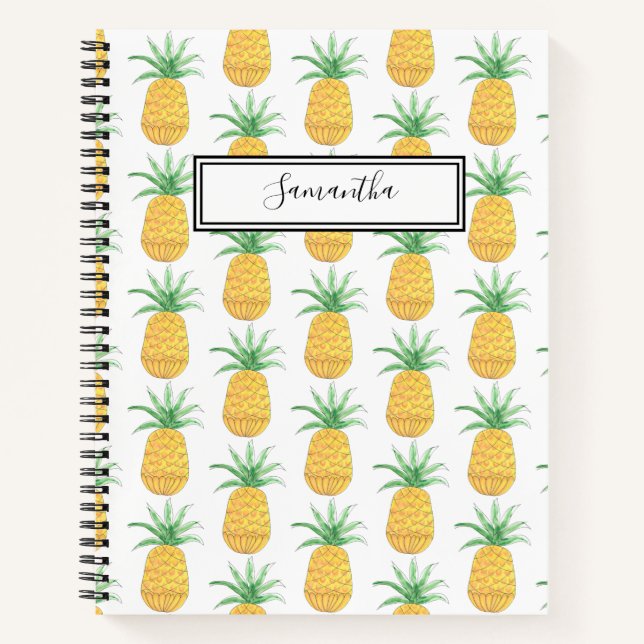 Personalisiertes Ananas-Notebook Notizbuch (Vorderseite)