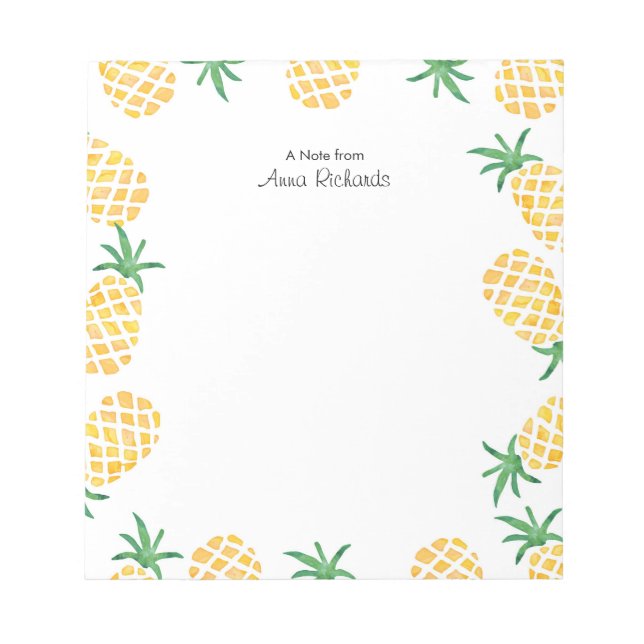 Personalisiertes Ananas-Notepad Notizblock (Vorderseite)
