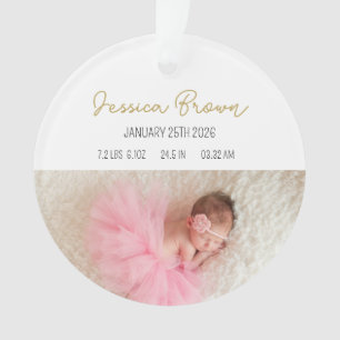 Personalisiertes Andenken an die Geburt eines Baby Ornament