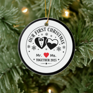 Personalisiertes Andenken Unser erstes Weihnachten Keramik Ornament
