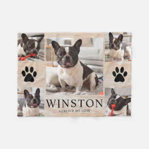 Personalisiertes Andenkenfoto Für Verstorbene Hund Fleecedecke