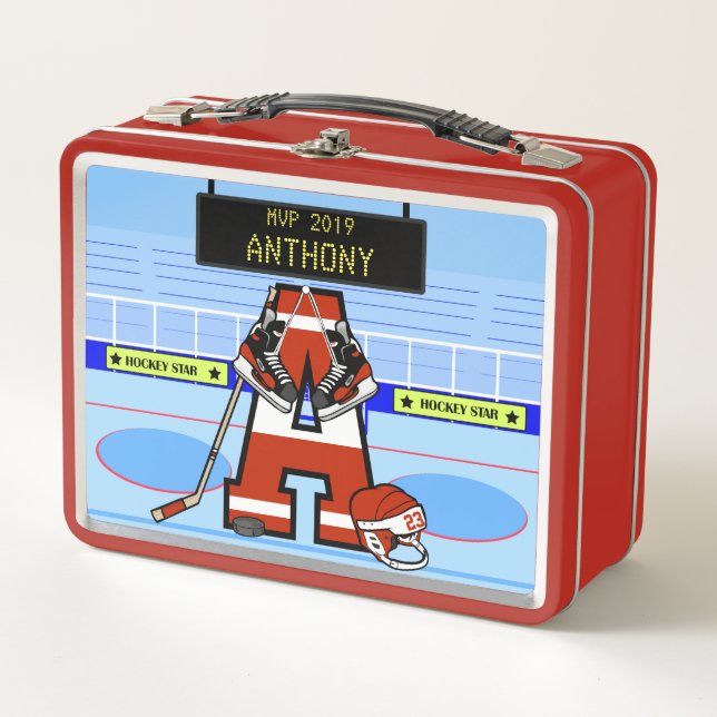 Personalisiertes Anfangseis-Hockey Metall Brotdose (Vorderseite)