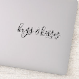 Personalisiertes Angebot Hugs & Kisses Aufkleber