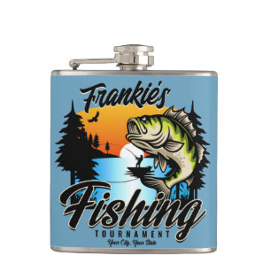 Personalisiertes Angelturnier Fisch Angler Forelle Flachmann