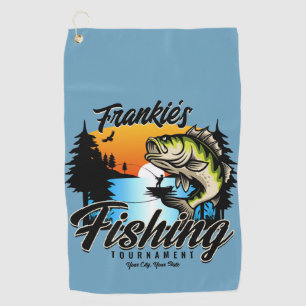 Personalisiertes Angelturnier Fisch Angler Forelle Golfhandtuch