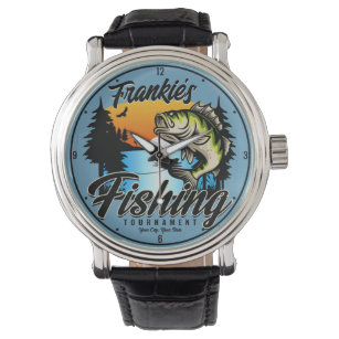 Personalisiertes Angelturnier Fischfeindlichkeit Armbanduhr