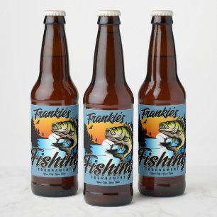 Personalisiertes Angelturnier Fischfeindlichkeit Bierflaschenetikett