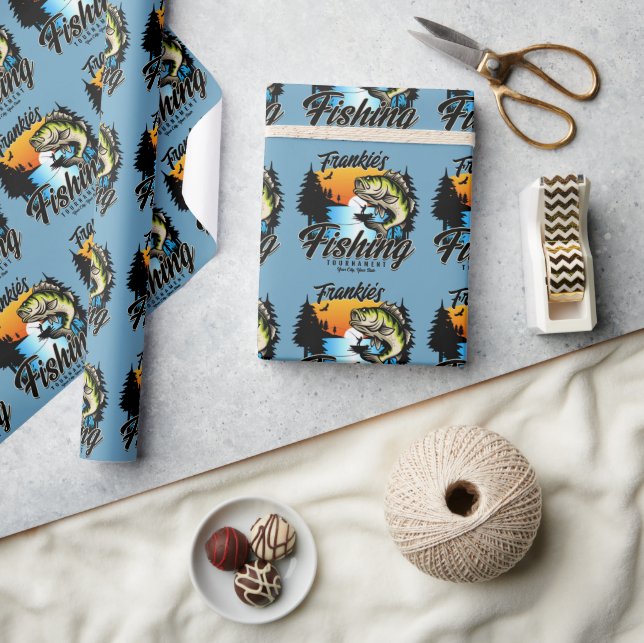 Personalisiertes Angelturnier Fischfeindlichkeit Geschenkpapier (Kunsthandwerk)