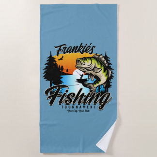 Personalisiertes Angelturnier Fischfeindlichkeit Strandtuch