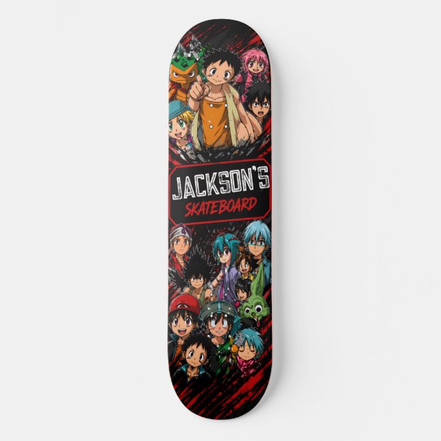 Personalisiertes Anime-Geschenk Skateboard Deck (Vorderseite)
