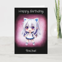 Personalisiertes Anime-Mädchen | Innenseite zum Au