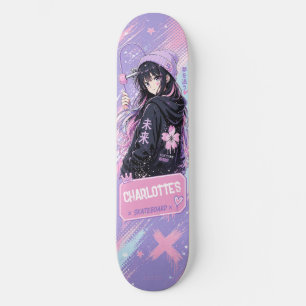 Personalisiertes Anime-Pastell- und Rosa-Skateboar Skateboard