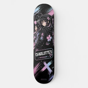 Personalisiertes Anime Pastell und schwarzes Skate Skateboard