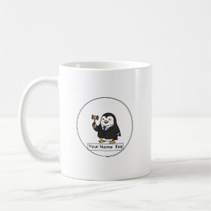 Personalisiertes Anwalt Esq Pinguin Keramik Gefäß Kaffeetasse