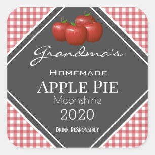 Personalisiertes Apfelkuchen-Moonshine Quadratischer Aufkleber