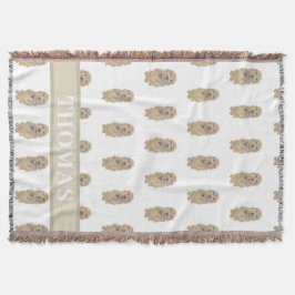 Personalisiertes Apricot Golden Doodle reversible Decke