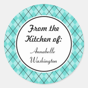 Personalisiertes Aqua Kitchen Backgeschenk Aufkleb Runder Aufkleber