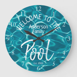 Personalisiertes Aqua-Wasser Willkommen im Familie Große Wanduhr